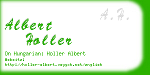 albert holler business card